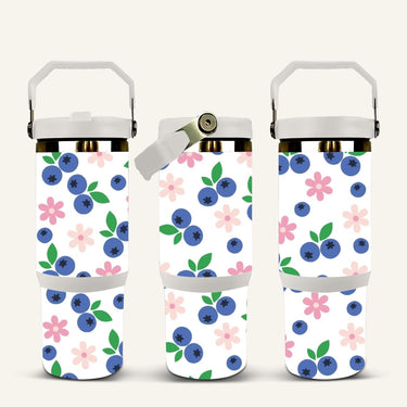 Blueberries Tumbler with Flip Straw